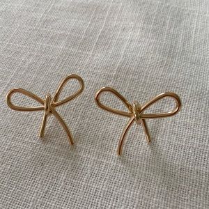 Bauble Bar gold bow earrings